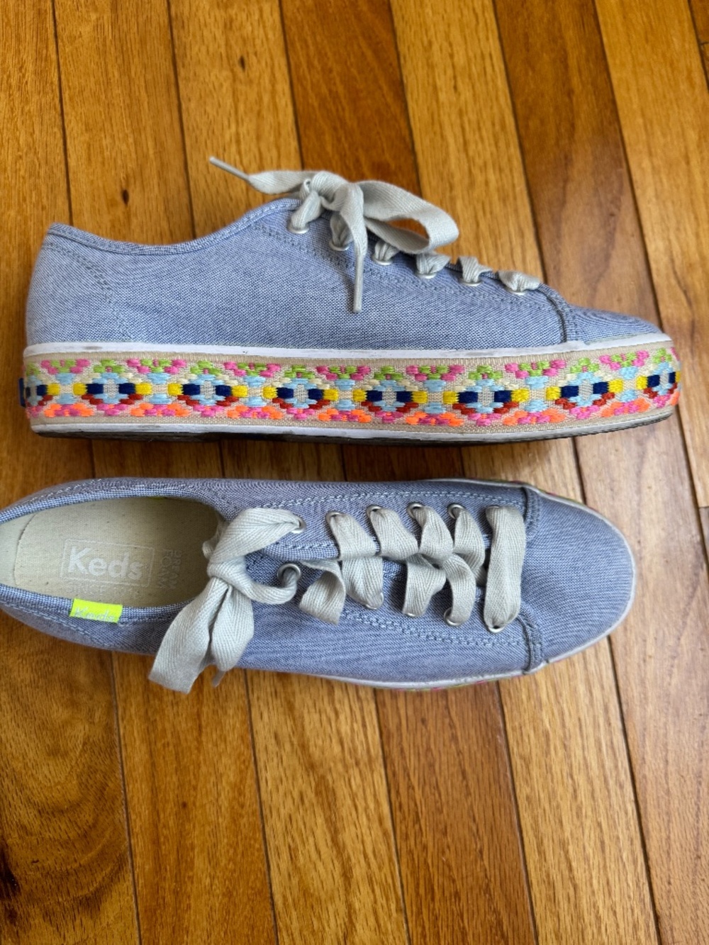 Keds: Triple Kick Raffia Jute Geo Aztec Platform